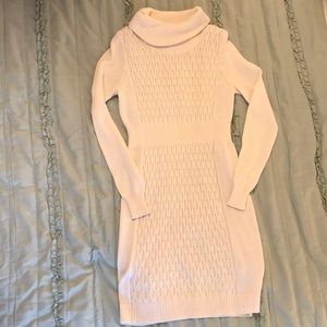 Long sleeve cream knit dress